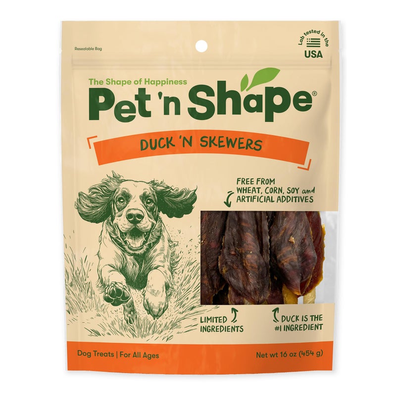 Pet 'n Shape Chik 'n Skewers â€“ Duck Wrapped Rawhide Chew Dog Treats - 1 Pound - Image 1